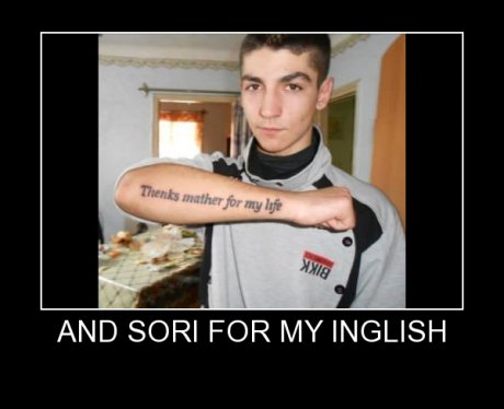 And sori for mai inglish