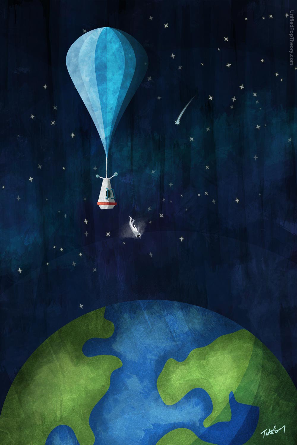 Илюстрация на Феликс за скока от космоса
