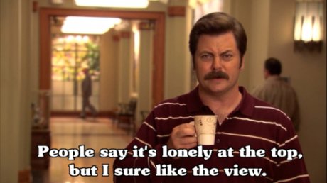 Ron Swanson за върха на кариерата