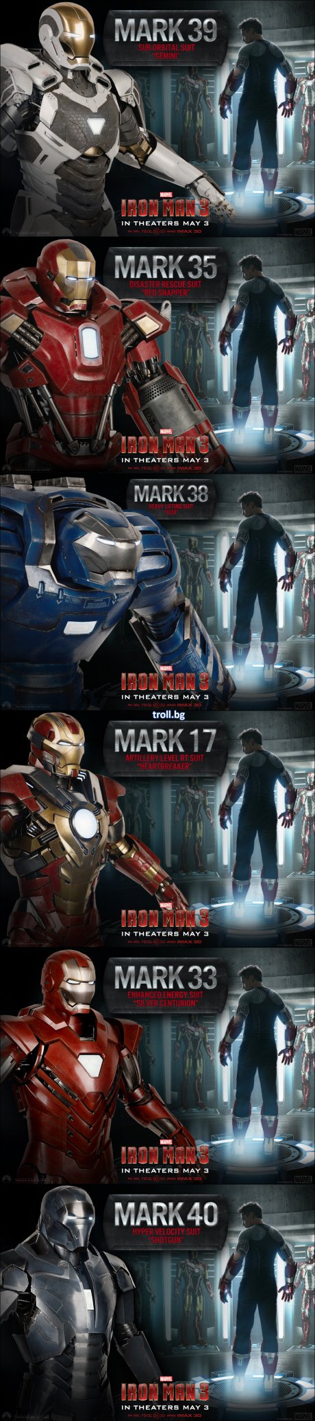 Снимки! Iron Man 3 новите костюми!