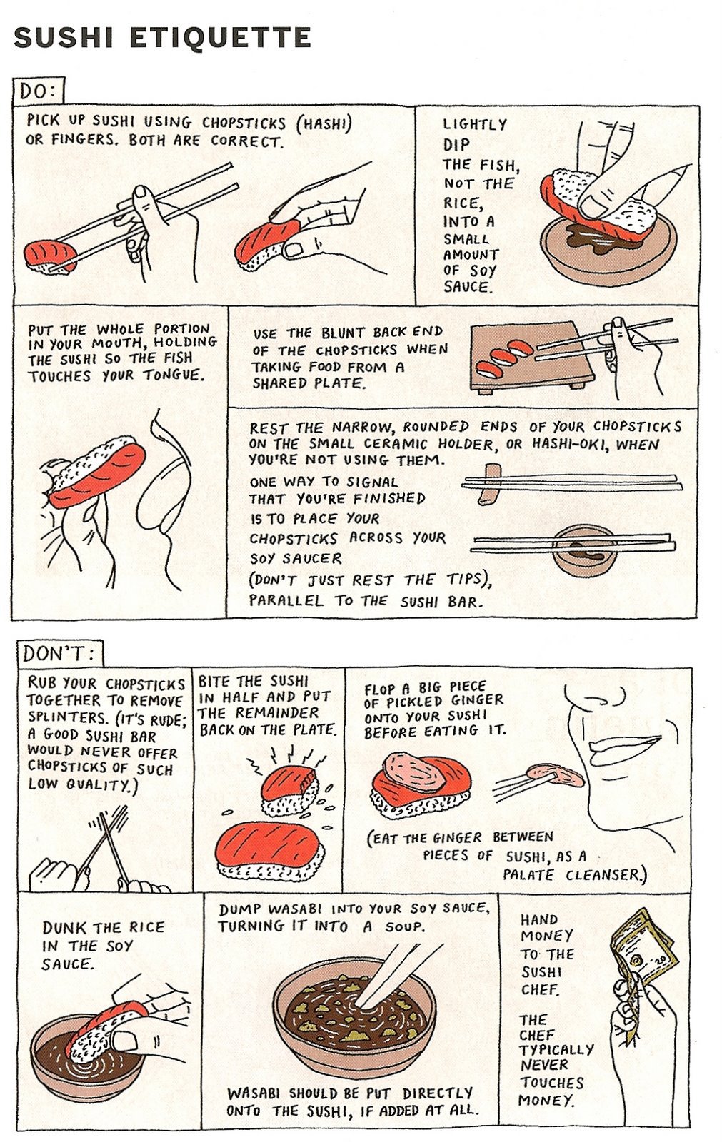 Как се яде суши