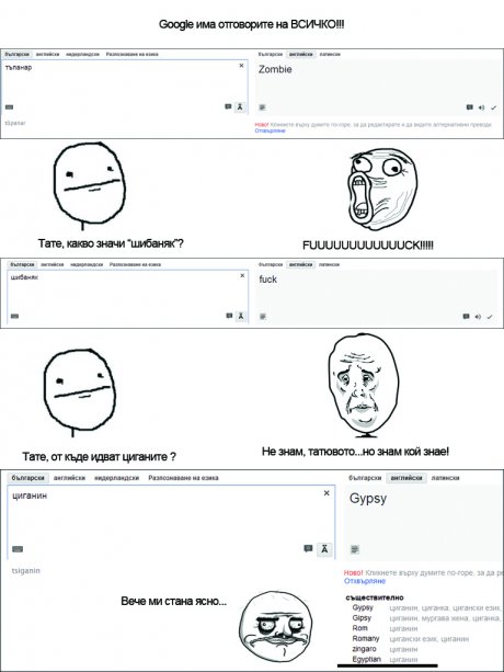 Google - знае отговорите на всичко!