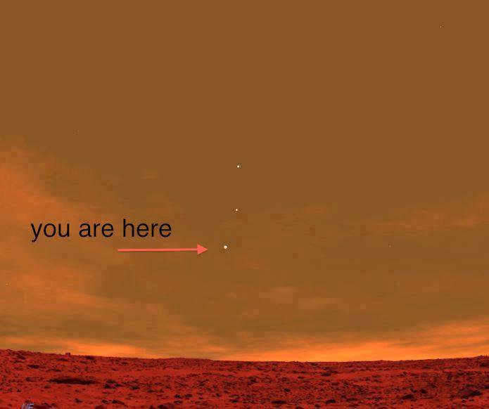 Земята погледно от Марс