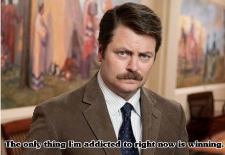 Ron Swanson е пристрастен