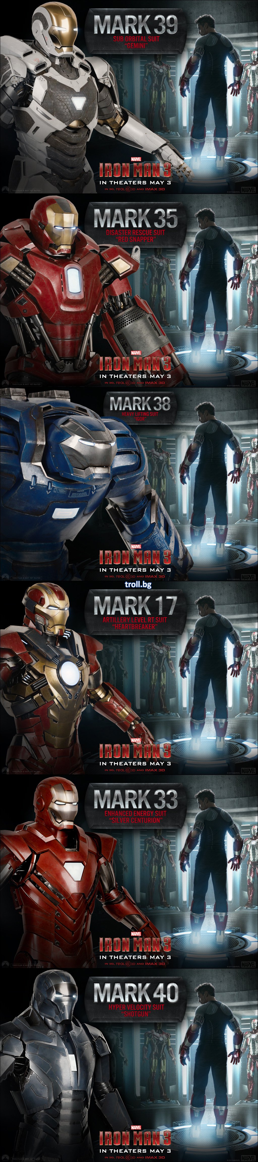 Снимки! Iron Man 3 новите костюми!