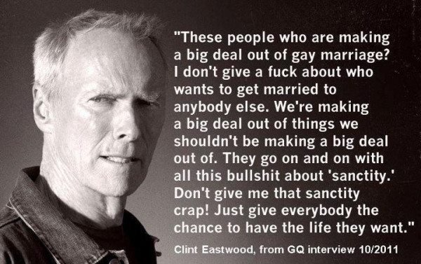 Clint Eastwood за гей браковете