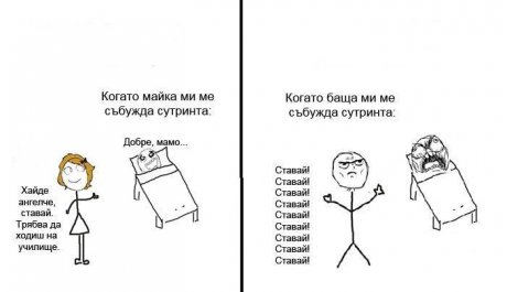 Как ме будят сутрин
