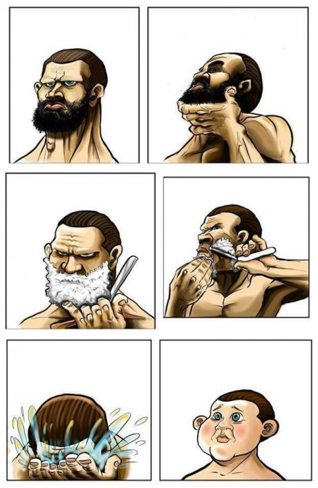 След като се избръсна